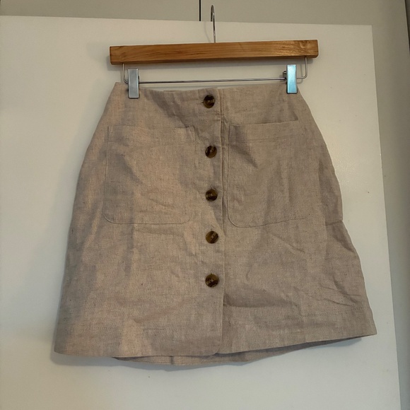 Banana Republic Factory Linen-Blend A-Line Mini Skirt - Picture 2 of 3